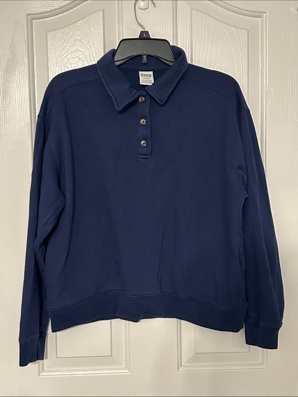 Victoria's Secret PINK Navy Button-Up Collared Pullover